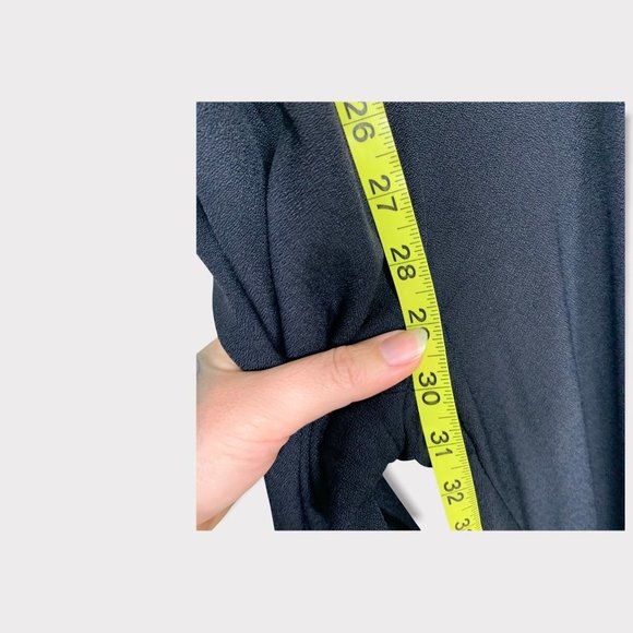 Vintage 90s Off White Black Sleeveless Belted Jumpsuit Medium - Picture 15 of 15